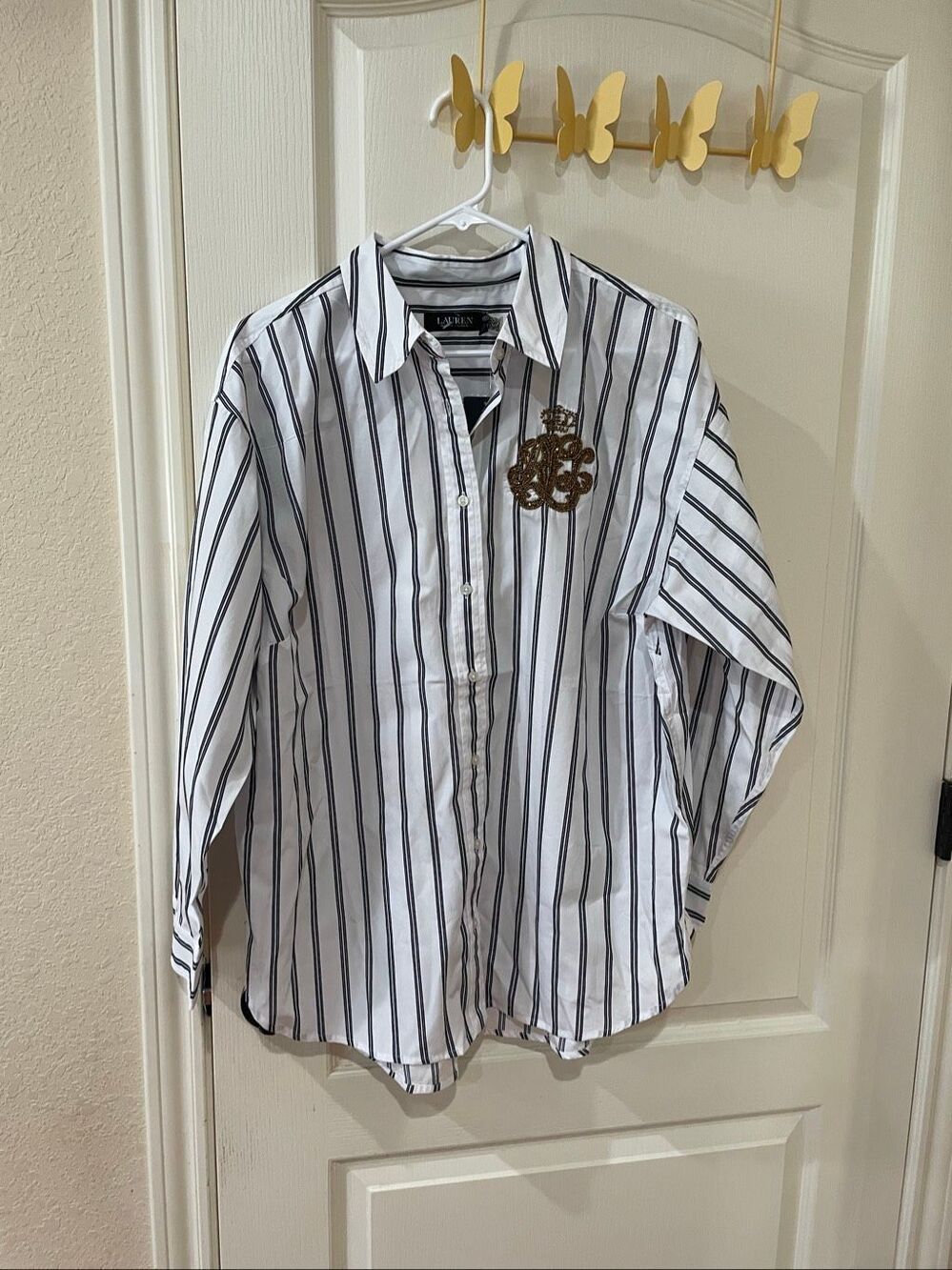 Lauren Ralph Lauren Kotta Long Sleeve-Button Front Shirt Size 1X NWT
